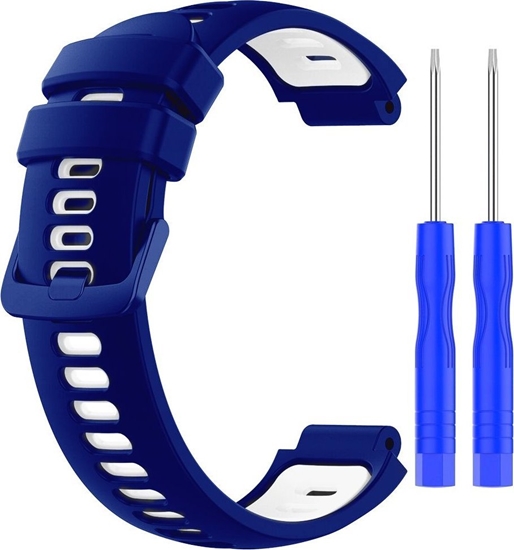 Изображение Pasek silikonowy do Garmin G02 - granatowo-biay