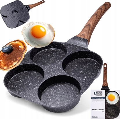 Attēls no Patelnia Vilde Patelnia do Jajek Placków Pancakes Granitowa 4 Otwory Solidna 19x19cm