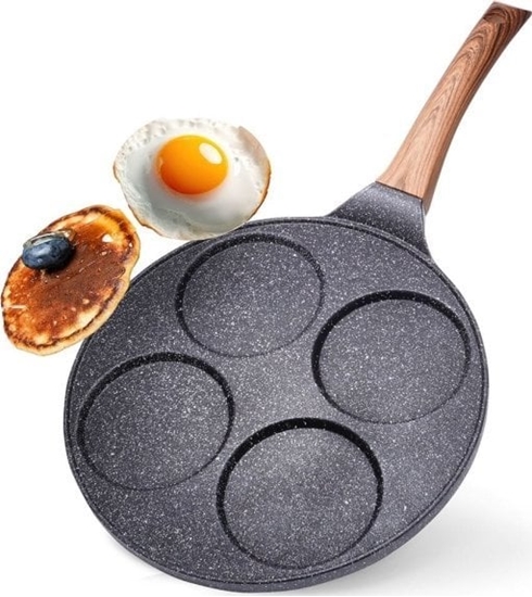 Picture of Patelnia Vilde PATELNIA GRANITOWA DO 4 JAJEK PLACUSZKÓW BLACK&WOOD 199006