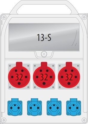 Attēls no Pawbol Rozdzielnica R-BOX 380R 3x32A/5p 4x250V 13S - B.18.380-3