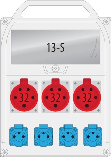 Picture of Pawbol Rozdzielnica R-BOX 380R 3x32A/5p 4x250V 13S - B.18.380-3