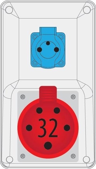 Picture of Pawbol Rozdzielnica R-BOX KOMPAKT 32A/5 1x250V - B.325/1