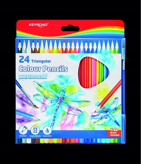 Picture of PBS Connect Kredki oówkowe KEYROAD rozpuszczalne w wodzie, trójktne, 3mm, 24 kolory
