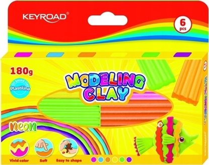 Attēls no PBS Connect Plastelina KEYROAD 6 kolorów neon x 30g