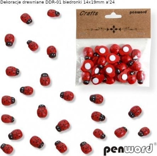 Изображение Penword DEKORACJE DREWNIANE DDR-01 BIEDRONKI 14x19mm a24 Penword