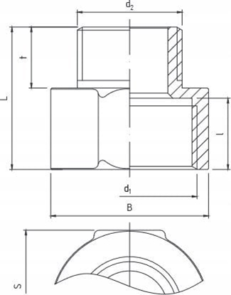 Изображение Perfexim Redukcja mufowo-nyplowa 1" x 3/4" wzmocniona PHA-308 G1xG3/4 WZ PN16 [20/200]