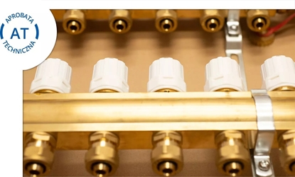 Picture of Perfexim Rozdzielacz mosidz 5 obw. PHA-107 5-obwodowy PN6 z rotametrami, zaworami regualcyjnymi i nyplami, do ogrzewania paszczyznowego [1/1]