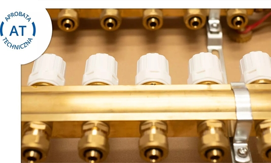 Picture of Perfexim Rozdzielacz mosidz 5 obw. PHA-107 5-obwodowy PN6 z rotametrami, zaworami regualcyjnymi i nyplami, do ogrzewania paszczyznowego [1/1]