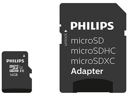 Изображение Philips MicroSDHC 16GB class 10|UHS 1 + Adapter