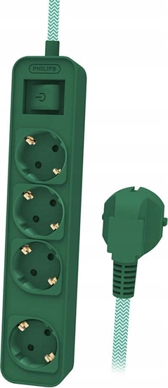 Picture of Philips Przeduacz, 4 gniazda, 1,5m, zielony (CHP2147G/60)