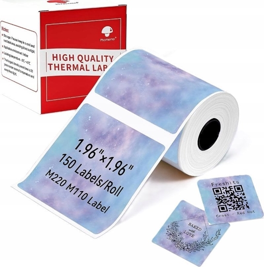 Picture of Phomemo Papier Naklejki 150x Kolorowe Kwadrat M110 M120 M200 M221 / Xp5050-150ta
