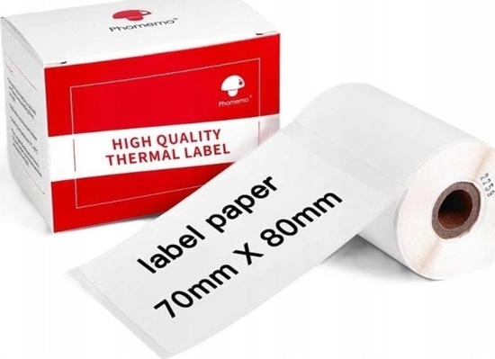 Picture of Phomemo Papier Przylepny Naklejki 100x Etykieta 70x80mm Phomemo M110 M120 M200 M220 / Xp7080-100
