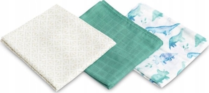 Изображение PIELUCHA BAMBUSOWA 3-pak DINO GREEN 70X80