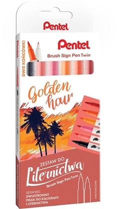 Picture of Pisaki pdzelkowe Pentel Brush Sign Pen Twin SESW3