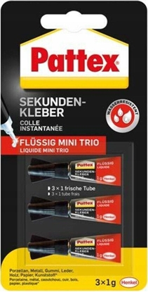 Attēls no Pistolet do kleju Pattex Pattex Sekundenkleber Mini Trio, 3x1g