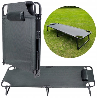 Picture of PLATINET CAMPING BED 800D OXFORD, 185X65X30 CM DARK GREEN 46143