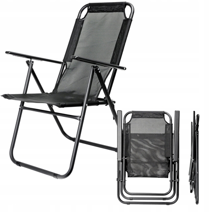 Picture of PLATINET CAMPING CHAIR 62X45X102 CM BLACK 46140