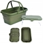 Picture of PLATINET CAMPING PICNIC BASKET 47X29X23,5 CM, 16L, FOLDING, WITH 2 IN 1 LID / TABLE GREEN [46139]