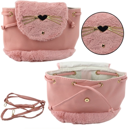 Picture of Plecak Dziecicy Pluszowy Uszy Regulowany Pasek Róowy LEAN