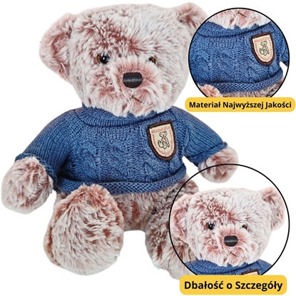 Изображение Pluszowa Maskotka Przytulanka Mi Szary Niebieski Sweterek 21cm