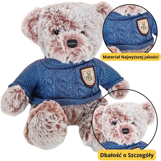 Изображение Pluszowa Maskotka Przytulanka Mi Szary Niebieski Sweterek 21cm