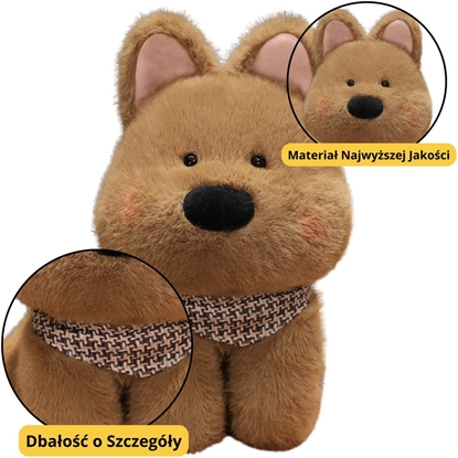 Picture of Pluszowa Maskotka Przytulanka Piesek Z Chust Brzowy 25cm