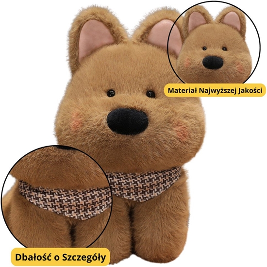 Picture of Pluszowa Maskotka Przytulanka Piesek Z Chust Brzowy 25cm