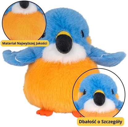 Изображение Pluszowa Maskotka Przytulanka Ptak Niebiesko Pomaraczowy 12cm