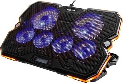 Picture of Podstawka chodzca Hismart Neiojamojo kompiuterio auinimo stovas HISMART, su 6 RGB ventiliatoriais, 5 padi