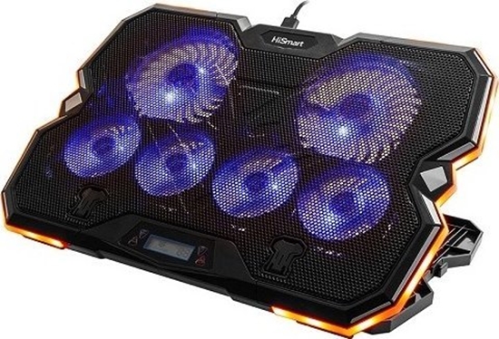 Picture of Podstawka chodzca Hismart Neiojamojo kompiuterio auinimo stovas HISMART, su 6 RGB ventiliatoriais, 5 padi