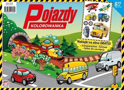 Picture of Pojazdy. Kolorowanka z naklejkami na okno