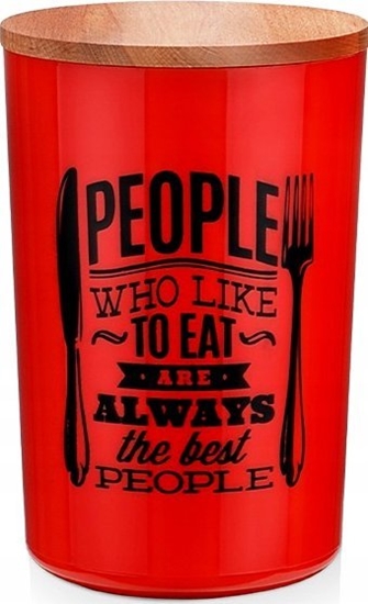 Picture of Pojemnik okrgy EVA kolor z drewnian pokrywk 1,5 l