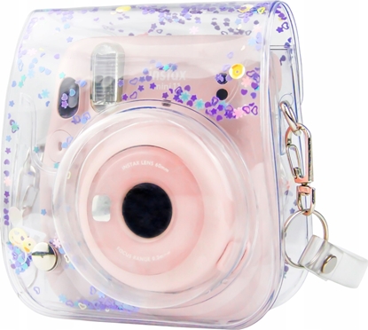 Attēls no Pokrowiec LoveInstant Instax Mini 11 / Przezroczysty Fioletowe Cekiny