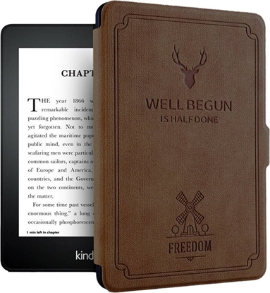 Изображение Pokrowiec Strado Etui futera Smart Motto do Kindle Paperwhite 1/2/3 (Brzowe) uniwersalny