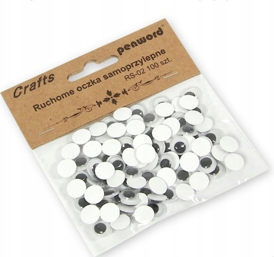 Изображение Polsirhurt Dekoracje Ruchome oczka RS-02 10mm samoprzylepne 100 sztuk