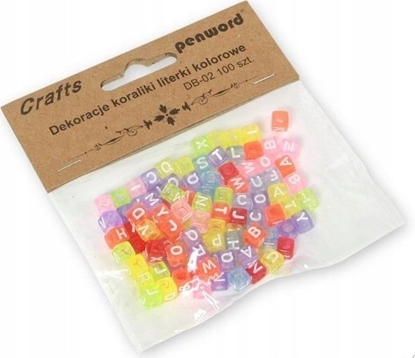 Attēls no Polsirhurt Koraliki do dekoracji DB-02 Literki kolorowe 6x6mm 100 sztuk