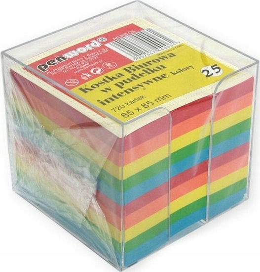 Изображение Polsirhurt Kostka biurowa 720 kartek w pudeku 85x85x70mm intensywne kolory KB-25