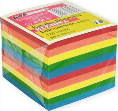 Attēls no Polsirhurt Kostka biurowa klejona 720 kartek 85x85x70mm intensywne kolory KBK-18