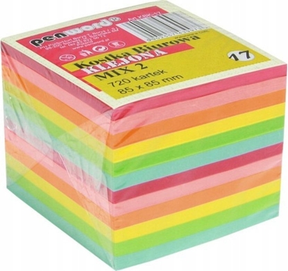 Изображение Polsirhurt Kostka biurowa klejona 720 kartek 85x85x70mm kolorowa KBK-17