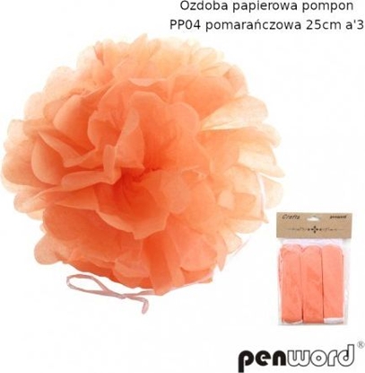 Attēls no Polsirhurt Pompon papierowy pomaraczowy 25cm pp04