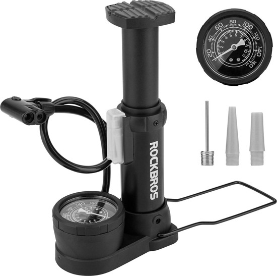 Picture of Pompka rowerowa uniwersalna nona podogowa z manometrem - czarna Pompka rowerowa uniwersalna nona podogowa z manometrem - czarna