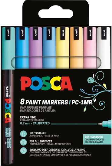Picture of POSCA 442258 Marker UNI PC-1MR 8er Set Soft Col