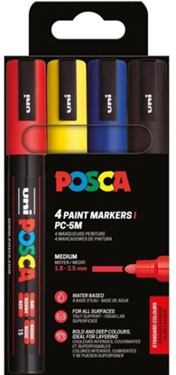 Picture of POSCA PC-5M 4stk Basis Farver