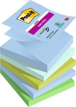 Attēls no Post-It 3M Bloczek samoprzylepny POST-IT® Super sticky Z-Notes (R330-5SS-OAS), 76x76mm, 5x90 kart.