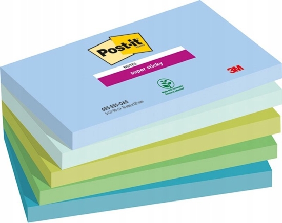 Picture of Post-It 3M Karteczki samoprzylepne Post-it® Super Sticky, OASIS, 76x127mm, 5x90 kart.