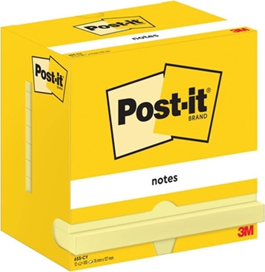 Изображение Post-it Post-It 654-CY, Square, Yellow, Paper, PEFC, 76 mm, 76 mm