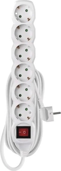 Picture of Power Strip SCHUKO with switch - 6 sockets, 5.0m, 1,5mm2