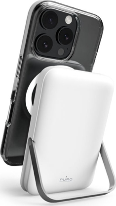 Picture of Powerbank bezprzewodowy Puro 10000mAh MagSafe z podstawk aluminiow - biay