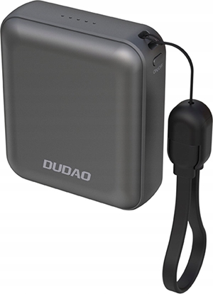 Attēls no Powerbank Dudao K22+ 10000mAh 22.5W USB-C z zawieszk / kablem - szary