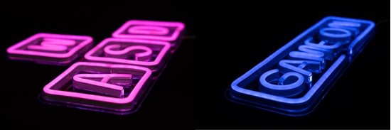 Picture of PREYON Neon cienny WASD Purple Eye Bait (PBEB12GO) + Neon cienny GAME ON Blue Eye Bait (PPEB28WD)